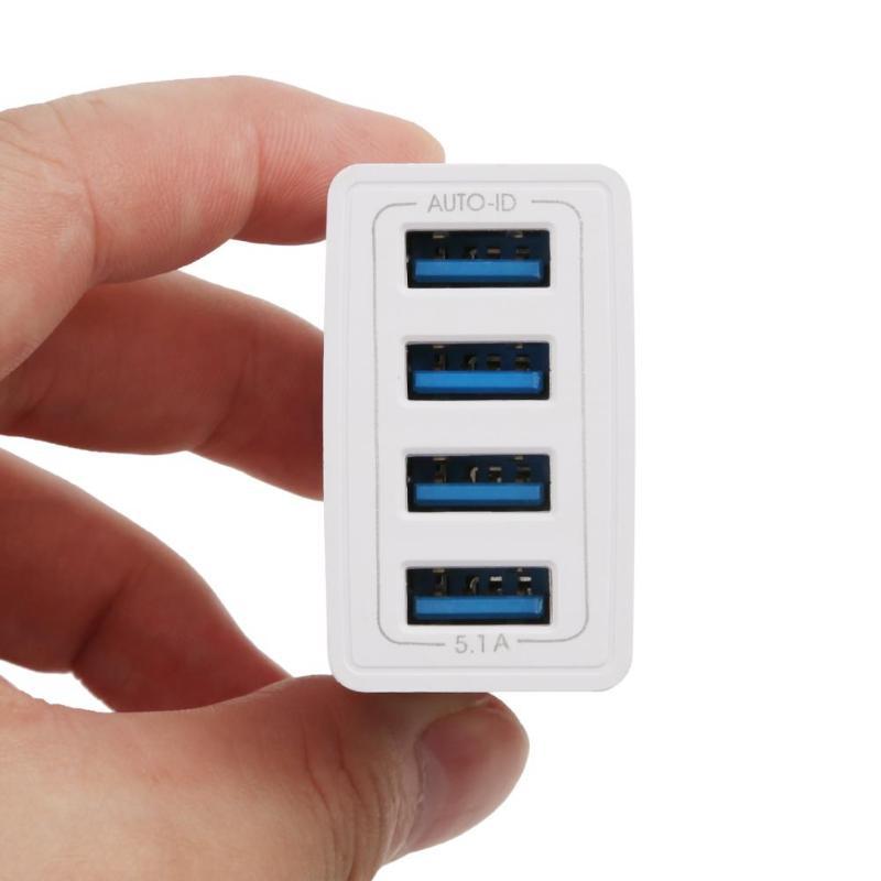 อะแด๊ปเตอร์ 4 พอร์ท 5.1 A Universal 4 port USB charger adapter 5.1A travel charge US plug