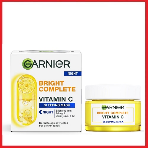 การ์นิเย่ ไบรท์ คอมพลีท วิตามินซี สลีปปิ้ง มาส์ก สูตรกลางคืน Garnier Bright Complete Vitamin C Sleeping Mask 50ml.