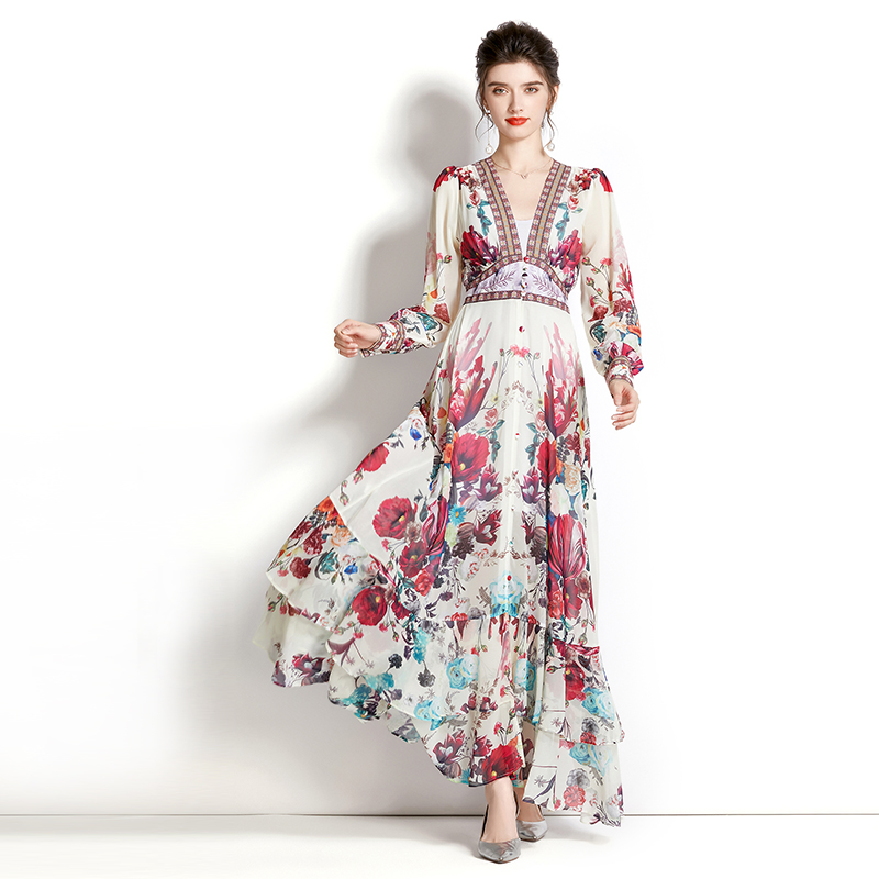 ชุดเดรสยาวสวยๆ ชุดเดรสยาวใส่สบาย ใส่ทำงาน มีขนาดS M L XL 2XL