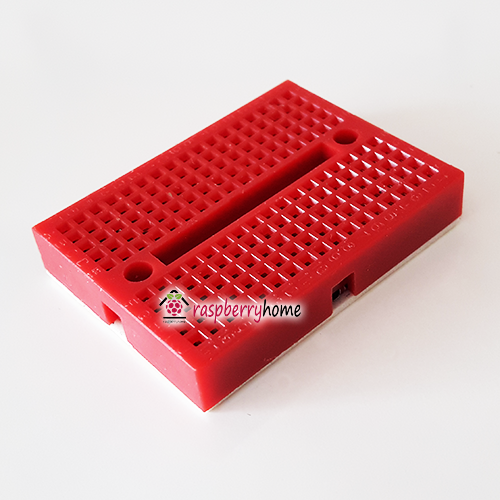 บอร์ดทดลองขนาดเล็กแบบต่อขยายได้ สีแดง mini breadboard 4.7 ซ.ม. x 3.5 ซ.ม. 170 จุด