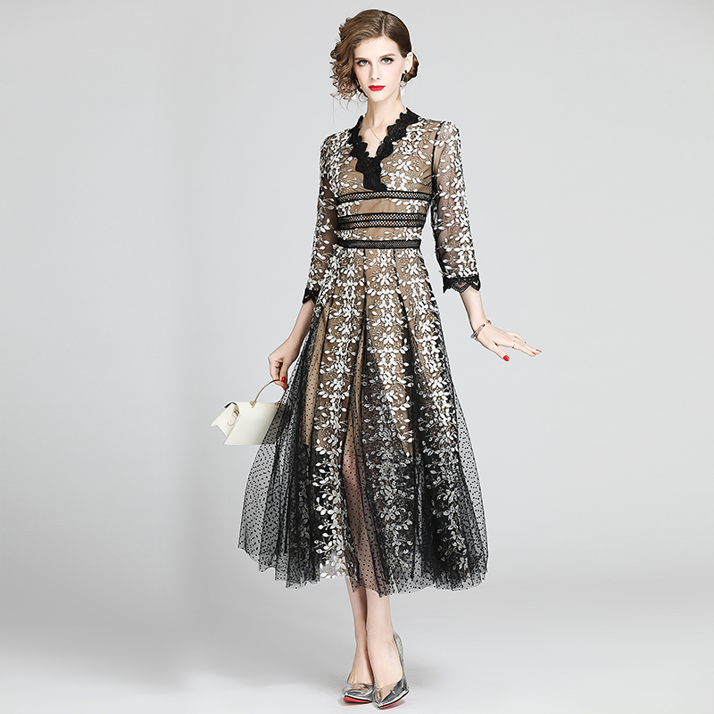 ชุดเดรสยาวสวยๆ ชุดเดรสยาวใส่สบาย ใส่ทำงาน มีขนาดS M L XL 2XL