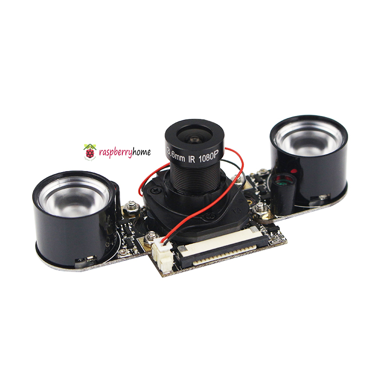 โมดูลกล้อง Camera Module IR-CUT Night Vision Focal Adjustable 5 MP OV5647 Automatically Switch Day and Night Mode for Pi3 & Pi4 พร้อมสายเคเบิ้ล FFC