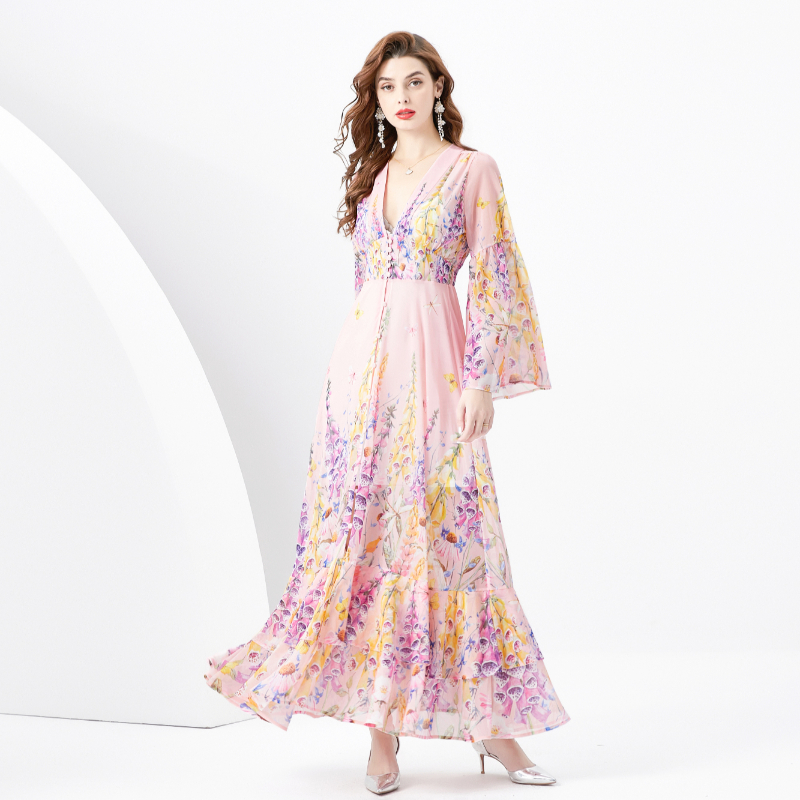 ชุดเดรสยาวสวยๆ ชุดเดรสยาวใส่สบาย ใส่ทำงาน มีขนาดS M L XL 2XL