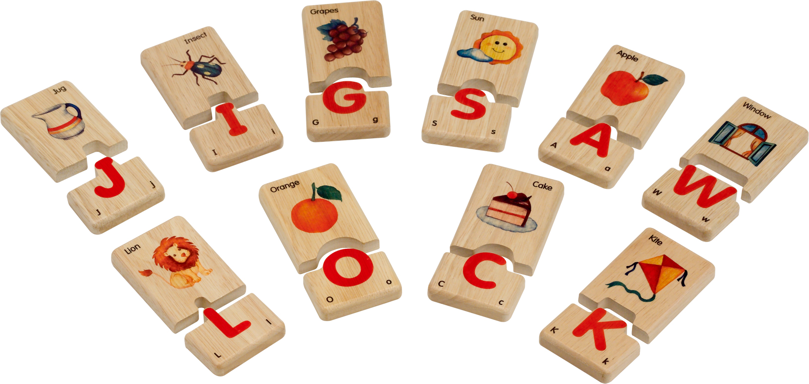 ของเล่นจิ๊กซอว์ไม้ เกมส์จับคู่คำศัพท์ ตัวอักษร A-Z ให้สัมพันธ์กัน