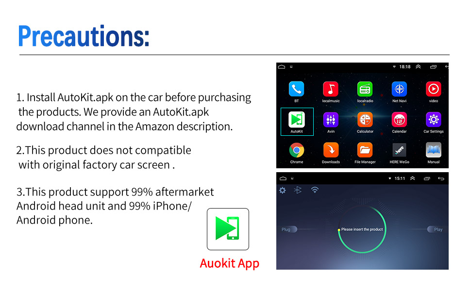 Carlinkit android auto apple carplay dongle เชื่อมต่อกับจอAndroid ตั้งแต่ version5+