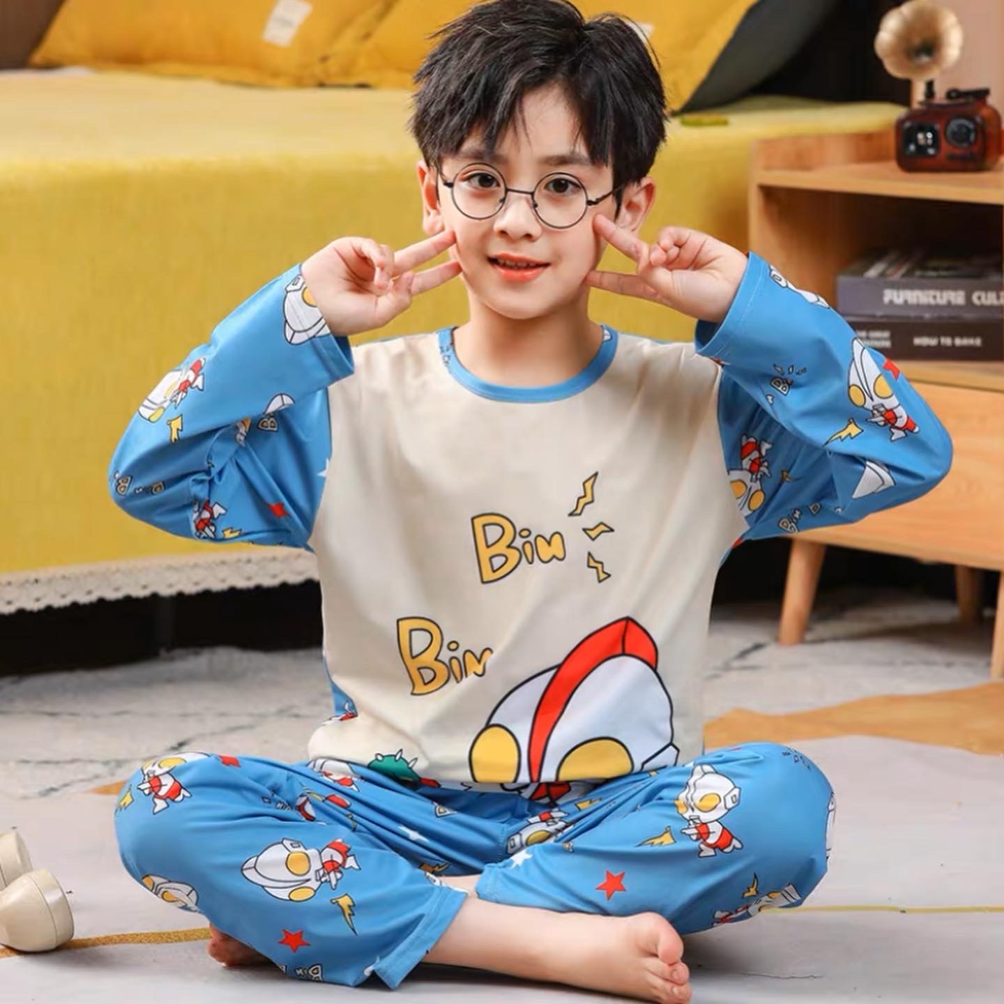 ชุดนอนเด็กชาย คอปก คอกลม พรีออเดอร์