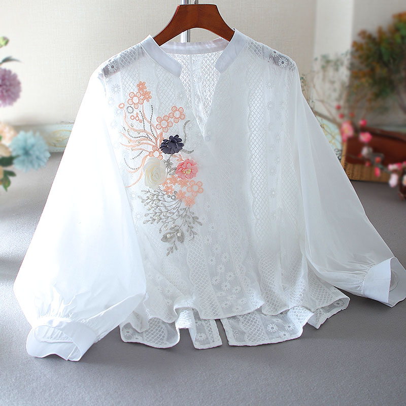เสื้อลินิน เสื้อผ้าฝ้ายลินิน เสื้อเชิ้ตผ้าลินิน ปักลายสวยๆด้วยด้าย สไตล์VINTAGE