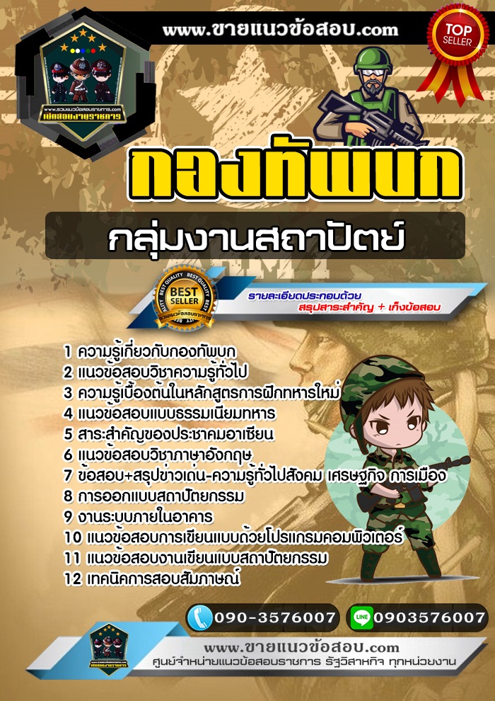 สรุปแนวข้อสอบกลุ่มงานสถาปัตย์ กองทัพบก (ใหม่)