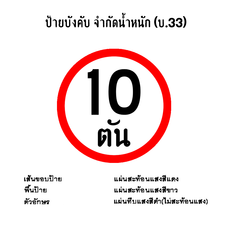 ป้ายบังคับ จำกัดน้ำหนัก