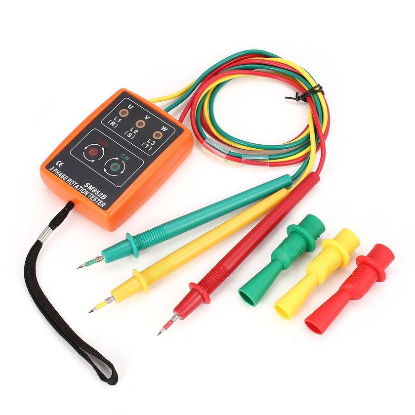 SM852B 3 Phase Rotation Sequence Indicator Meter Tester Detector 60V-600V เครื่องเช็คเฟสไฟฟ้า
