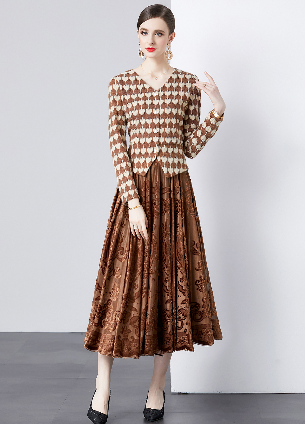 ชุดเดรสยาวสวยๆ ชุดเดรสยาวใส่สบาย ใส่ทำงาน มีขนาดS M L XL 2XL