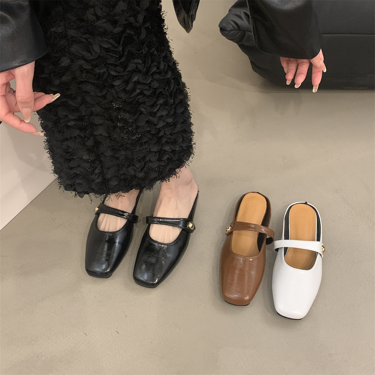รองเท้าคัทชูผู้หญิงส้นเตี้ย ใส่สบาย มีขนาด35-43