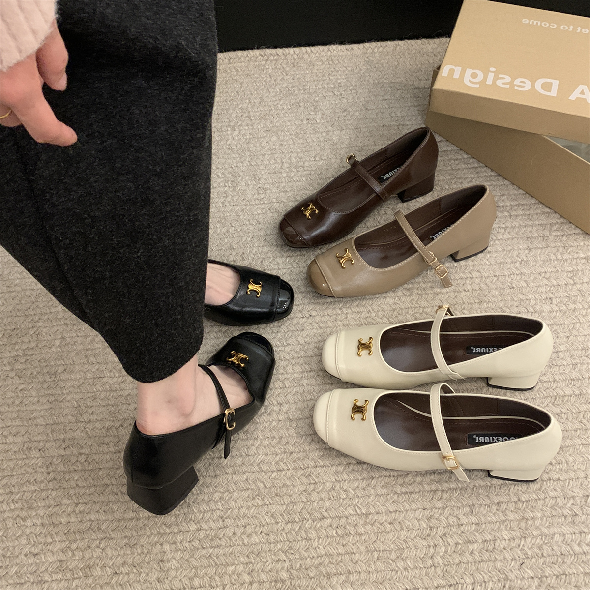 รองเท้าคัทชูผู้หญิงส้นเตี้ย ใส่สบาย มีขนาด35-43