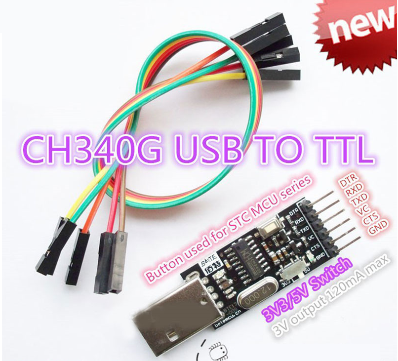 ตัวอับโหลดโปรแกรม CH340G Serial Converter USB 2.0 To TTL 6PIN สำหรับ Arduino Pro mini และ Sonoff