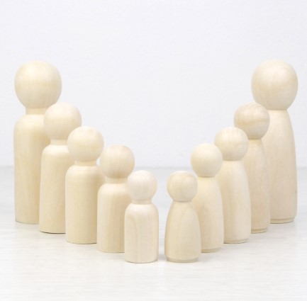 หุ่นไม้คู่ ของเล่นเอกลักษณ์ไทย ของเล่นไม้ ของเล่นวิถีไทย เกมส์ไม้(ราคาต่อคู่)