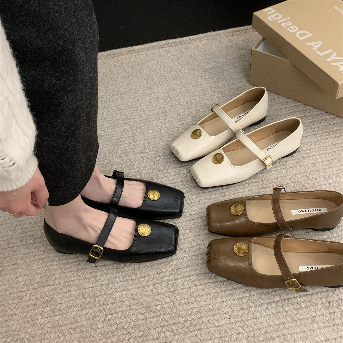 รองเท้าคัทชูผู้หญิงส้นเตี้ย ใส่สบาย มีขนาด35-43