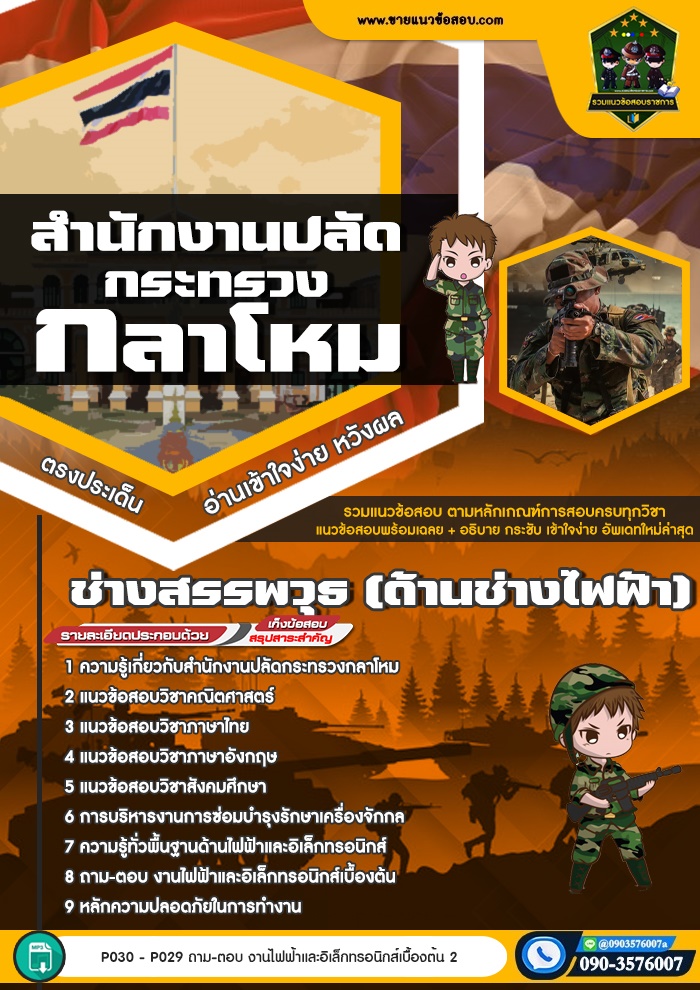 สรุปแนวข้อสอบช่างสรรพวุธ (ด้านช่างไฟฟ้า) สำนักงานปลัดกระทรวงกลาโหม (ใหม่)