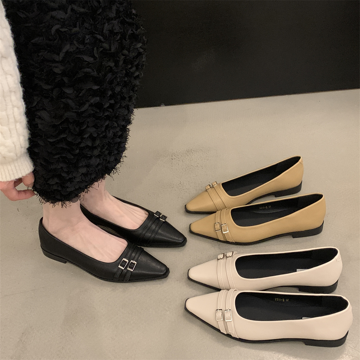 รองเท้าคัทชูผู้หญิงส้นเตี้ย ใส่สบาย มีขนาด35-43
