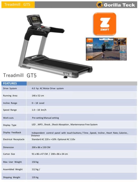 ลู่วิ่งไฟฟ้ารุ่นยอดนิยม ระบบ AC Motors #GT5s