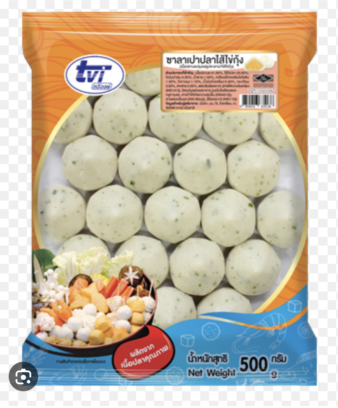 ซาลาเปาปลาไส้กุ้ง 500G/PACK TVI
