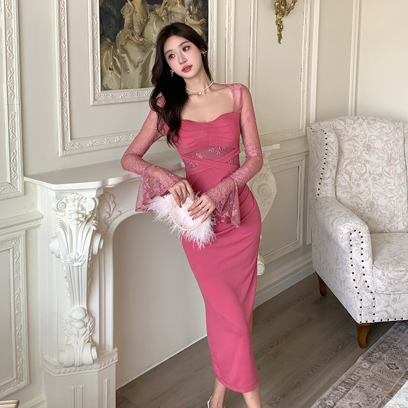 ชุดเดรสยาวสวยๆ สไตล์เกาหลี มีขนาด S M L XL สนใจทักแชท