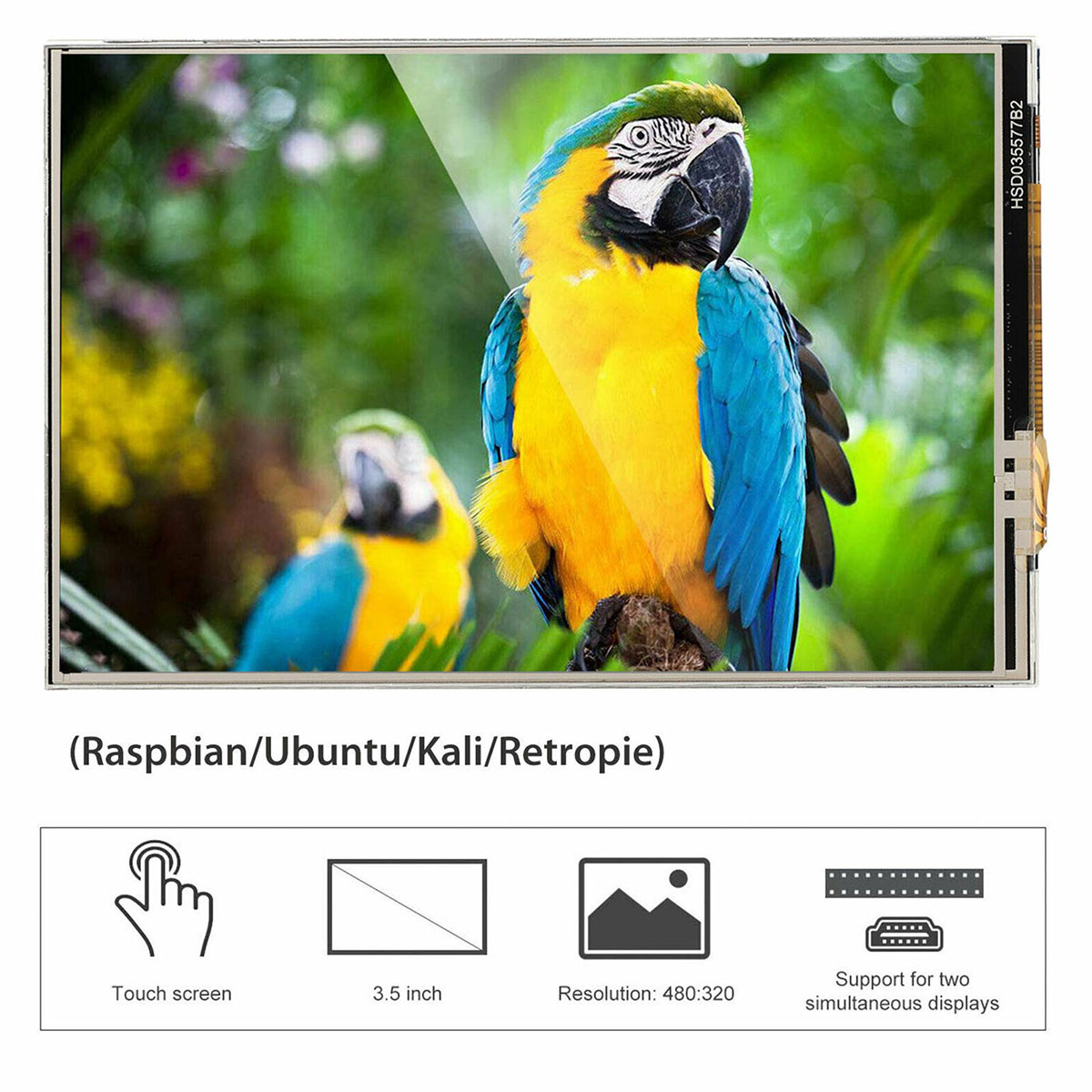 จอภาพระบบสัมผัส 3.5 นิ้ว 480x320 จุด Raspberry Pi LCD TFT Touch Screen Display สำหรับ Raspberry pi 4 B พร้อมปากกา Stylus และ Case สีดำ
