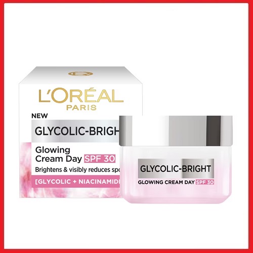ลอรีอัล ไกลโคลิค-ไบรท์ โกลว์อิ้ง ครีม เดย์ เอสพีเอฟ 30 L'oreal Glycolic-Bright Glowing Cream Day SPF30 : 50ml