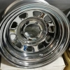 ล้อกระทะนำเข้า Asia Road 16x8"-30 โครเมี่ยม ลาย UFO-A07 ระฆังคว่ำ พร้อมฝาคอบดุม 6รู139.7