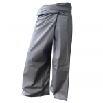 กางเกงเลสีเทา กางเกงขาก๊วย สวมใส่สบายในวันหยุด พร้อมไปทำบุญ