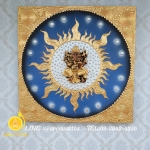 พระพิฆเนศ ภาพมงคล ขนาด 80x80 cm.ตกแต่งบ้าน ห้องพระ ของขวัญขึ้นบ้านใหม่ งาน handmade ภาพวาดปิดทองแต่งผนังบ้าน คอนโด