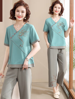 เสื้อผ้าผู้สูงอายุหญิง แฟชั่น เสื้อผ้าผู้หญิงวัย 60 มีขนาด XL-4XL