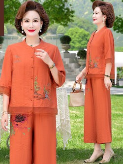 เสื้อผ้าผู้สูงอายุหญิง แฟชั่น เสื้อผ้าผู้หญิงวัย 60 มีขนาด XL-4XL