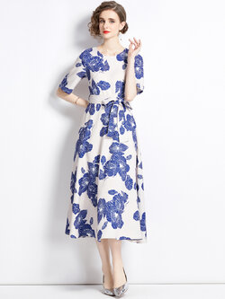 ชุดเดรสยาวสวยๆ ชุดเดรสยาวใส่สบาย ใส่ทำงาน มีขนาดS M L XL 2XL