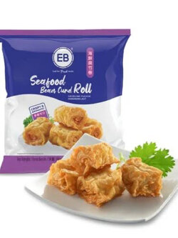 SEAFOOD BEAN CURD ROLL EB 1KG ฟองเต้าหู้ซีฟู้ด ตราอีบี ฮาลาล