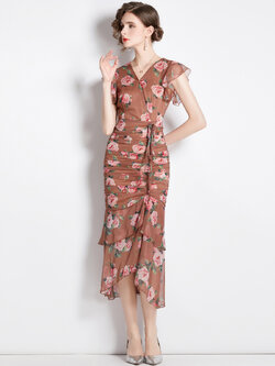 ชุดเดรสยาวสวยๆ ชุดเดรสยาวใส่สบาย ใส่ทำงาน มีขนาดS M L XL 2XL