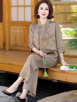 เสื้อผ้าผู้สูงอายุหญิง แฟชั่น เสื้อผ้าผู้หญิงวัย 60 มีขนาด XL-4XL