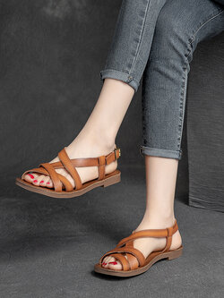 รองเท้าเท้าหนังวินเทจ 35 36 37 38 39 40