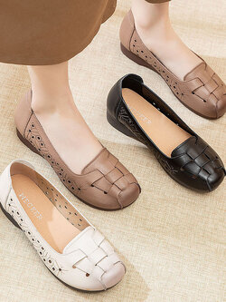 รองเท้าเท้าหนังวินเทจ 35 36 37 38 39 40