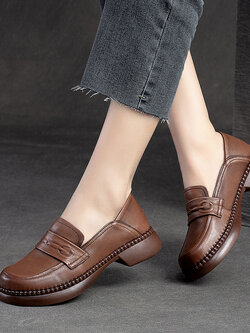 รองเท้าเท้าหนังวินเทจ 35 36 37 38 39 40