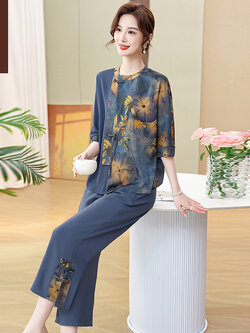 เสื้อผ้าผู้สูงอายุหญิง แฟชั่น เสื้อผ้าผู้หญิงวัย 60 มีขนาด XL-4XL