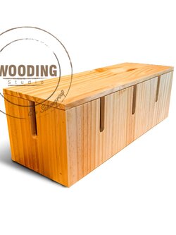 กล่องไม้สนเก็บสายไฟ / Adapter