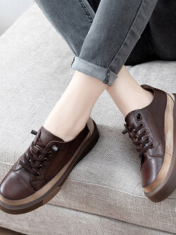 รองเท้าเท้าหนังวินเทจ 35 36 37 38 39 40