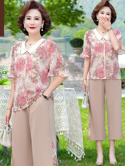 เสื้อผ้าผู้สูงอายุหญิง แฟชั่น เสื้อผ้าผู้หญิงวัย 60 มีขนาด XL-4XL