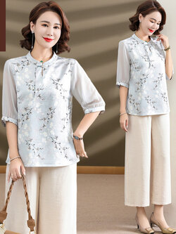 เสื้อผ้าผู้สูงอายุหญิง แฟชั่น เสื้อผ้าผู้หญิงวัย 60 มีขนาด XL-4XL