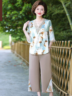 เสื้อผ้าผู้สูงอายุหญิง แฟชั่น เสื้อผ้าผู้หญิงวัย 60 มีขนาด XL-4XL