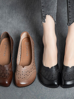 รองเท้าเท้าหนังวินเทจ 35 36 37 38 39 40