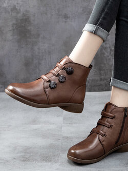 รองเท้าเท้าหนังวินเทจ 35 36 37 38 39 40