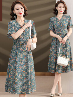 เสื้อผ้าผู้สูงอายุหญิง แฟชั่น เสื้อผ้าผู้หญิงวัย 60 มีขนาด XL-4XL