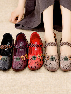 รองเท้าเท้าหนังวินเทจ 35 36 37 38 39 40