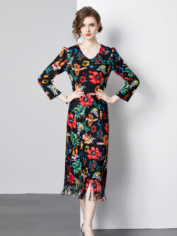 ชุดเดรสยาวสวยๆ ชุดเดรสยาวใส่สบาย ใส่ทำงาน มีขนาดS M L XL 2XL